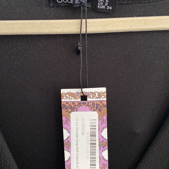 NWT. Black Off shoulder Wrap Dress - Picture 6 of 6